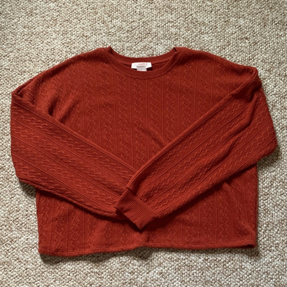 Burnt orange/ red knit cropped sweater